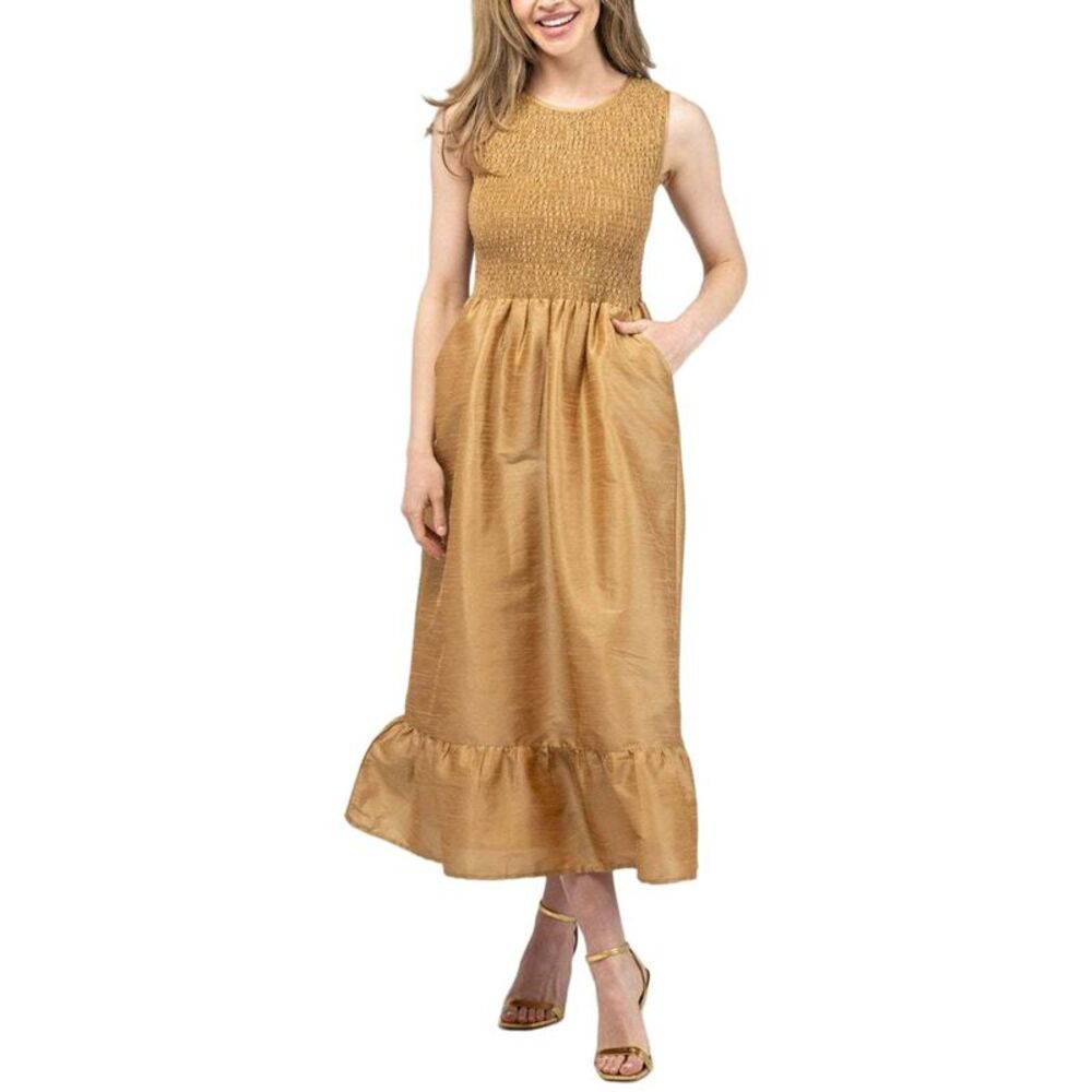 Beau & Ro Womens  Margot Dress, Gold